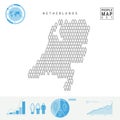 Netherlands People Icon Map. Stylized Vector Silhouette of Holland. Population Growth and Aging Infographics Royalty Free Stock Photo