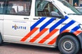 Police car in the Netherlands. Side view Royalty Free Stock Photo