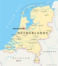 Netherlands Political Map Royalty Free Stock Photo