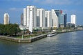 Aerial view of Rotterdam with river and skyscrapers Royalty Free Stock Photo