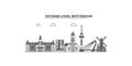 Netherlands, Rotterdam city skyline isolated vector illustration, icons Royalty Free Stock Photo
