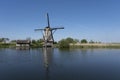 Netherlands rural lanscape with windmills at famous tourist site Kinderdijk in Holland