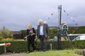 Netherlands, september 9th, 2022 - princess Beatrix is talking with Johan Helmer, charmain windmill council at celebration of the Royalty Free Stock Photo