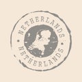 Netherlands Stamp Postal. Map Silhouette rubber Seal. Design Retro Travel. Seal of Map Netherlands grunge for your design.