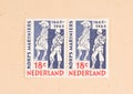 A stamp printed in the Netherlands shows the dutch royal marines, circa 1960