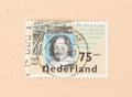 A stamp printed in the Netherlands shows a picture of Constantijn Huygens, circa 1980