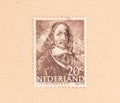 A stamp printed in the Netherlands shows a picture of Corneliszoon de With, circa 1960 Royalty Free Stock Photo