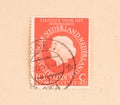 THE NETHERLANDS 1960: A stamp printed in the Netherlands shows the queen, circa 1960
