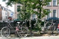 bike and demolished bike,parked at bridge Royalty Free Stock Photo