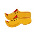 Netherlands. Vector illustration of traditional wooden shoes.