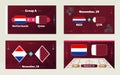 Netherlands vs Qatar, Football 2022, Group A. World Football Competition championship match versus teams intro sport background,