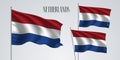 Netherlands waving flag set of vector illustration Royalty Free Stock Photo