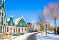 The Netherlands in winter. Winter Dutch village Royalty Free Stock Photo