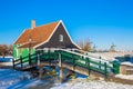 The Netherlands in winter. Winter Dutch village Royalty Free Stock Photo