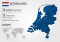 Netherlands world map with a pixel diamond texture.