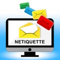 Netiquette Polite Online Behavoir Or Web Etiquette - 2d Illustration