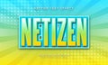 Netizen editable text effect with blue color theme