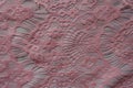 Netlike pink lacy fabric with sophisticated pattern