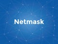 Netmask white text illustration with blue constellation map as background Royalty Free Stock Photo