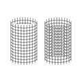 Netting roll illustration. Steel wire mesh sign. Royalty Free Stock Photo