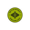 Nettle leaf Extract herbal organic badge and icon in trend linear style - Vector Green Logo Emblem of Medical Nettle