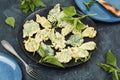 Nettle leaves in batter, vegetarian food