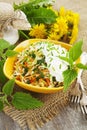 Nettle salad with cabbage Royalty Free Stock Photo