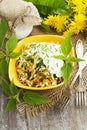 Nettle salad with cabbage Royalty Free Stock Photo