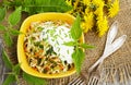 Nettle salad with cabbage Royalty Free Stock Photo