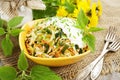 Nettle salad with cabbage Royalty Free Stock Photo