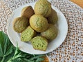 Nettles green muffins with ginger and cardamom Royalty Free Stock Photo