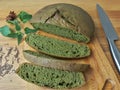 Nettles green round bread, weed dough