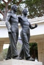 NETTUNO - April 06: Bronze statue of two brothers in arms of the