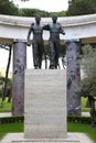 NETTUNO - April 06: Bronze statue of two brothers in arms of the