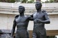 NETTUNO - April 06: Bronze statue of two brothers in arms of the