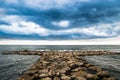 Nettuno's sea through the infinite Royalty Free Stock Photo