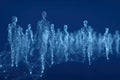 Network of abstract human figures on a blue background Royalty Free Stock Photo