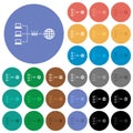 Network address translation round flat multi colored icons