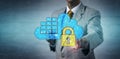 Network Administrator Locking Cloud Container App Royalty Free Stock Photo