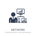 network adminstrator icon. Trendy flat vector network adminstrator icon on white background from Internet Security and Networking Royalty Free Stock Photo