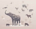 A network of AIenabled devices tracking the movement of different species of animals in order to prevent poaching and Royalty Free Stock Photo