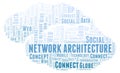 Network Architecture word cloud. Royalty Free Stock Photo