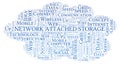 Network Attached Storage word cloud. Royalty Free Stock Photo