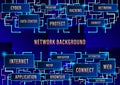 Network background, binary circuit board future technology, blue cyber security concept background, high speed digital internet. Royalty Free Stock Photo