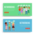 Network, banner inscription, web, internet technology, interface template, marketing concept, design cartoon vector Royalty Free Stock Photo