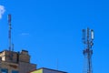 network base station.cellular phone antennas Royalty Free Stock Photo