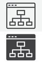 Network blocks line and solid icon set pack, different style Royalty Free Stock Photo