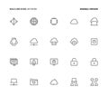 Network, bold line icons, minimal version Royalty Free Stock Photo