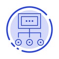 Network, Business, Chart, Graph, Management, Organization, Plan, Process Blue Dotted Line Line Icon