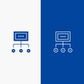 Network, Business, Chart, Graph, Management, Organization, Plan, Process Line and Glyph Solid icon Blue banner Line and Glyph Royalty Free Stock Photo